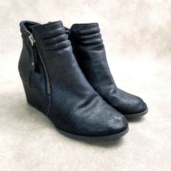 Rampage Womens Mabel  Size 7 Black  Fabric 2" Wedge Ankle Boot Booties - Picture 1 of 9